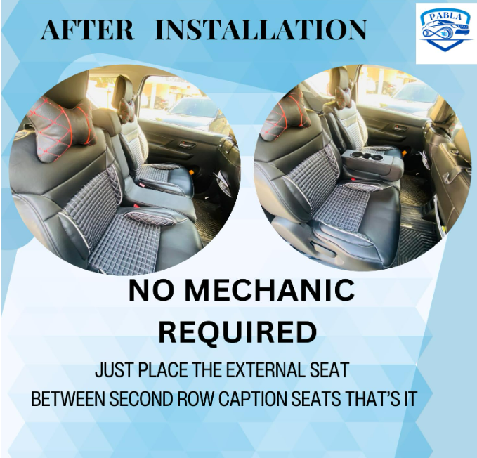 Pabla Car Center External Seat & Premium Armrest with 2 Bottle/Glass and Mobile Holder compatible with (NEXA XL6, Black)