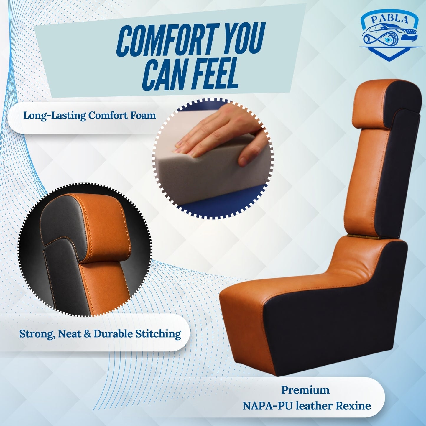Pabla Wooden Car Center Seat & Premium Convertible Armrest with 2 Bottle and Mobile Holder COMPATABLE WITH INNOVA CRYSTA 2016-2025 (Black and Tan)
